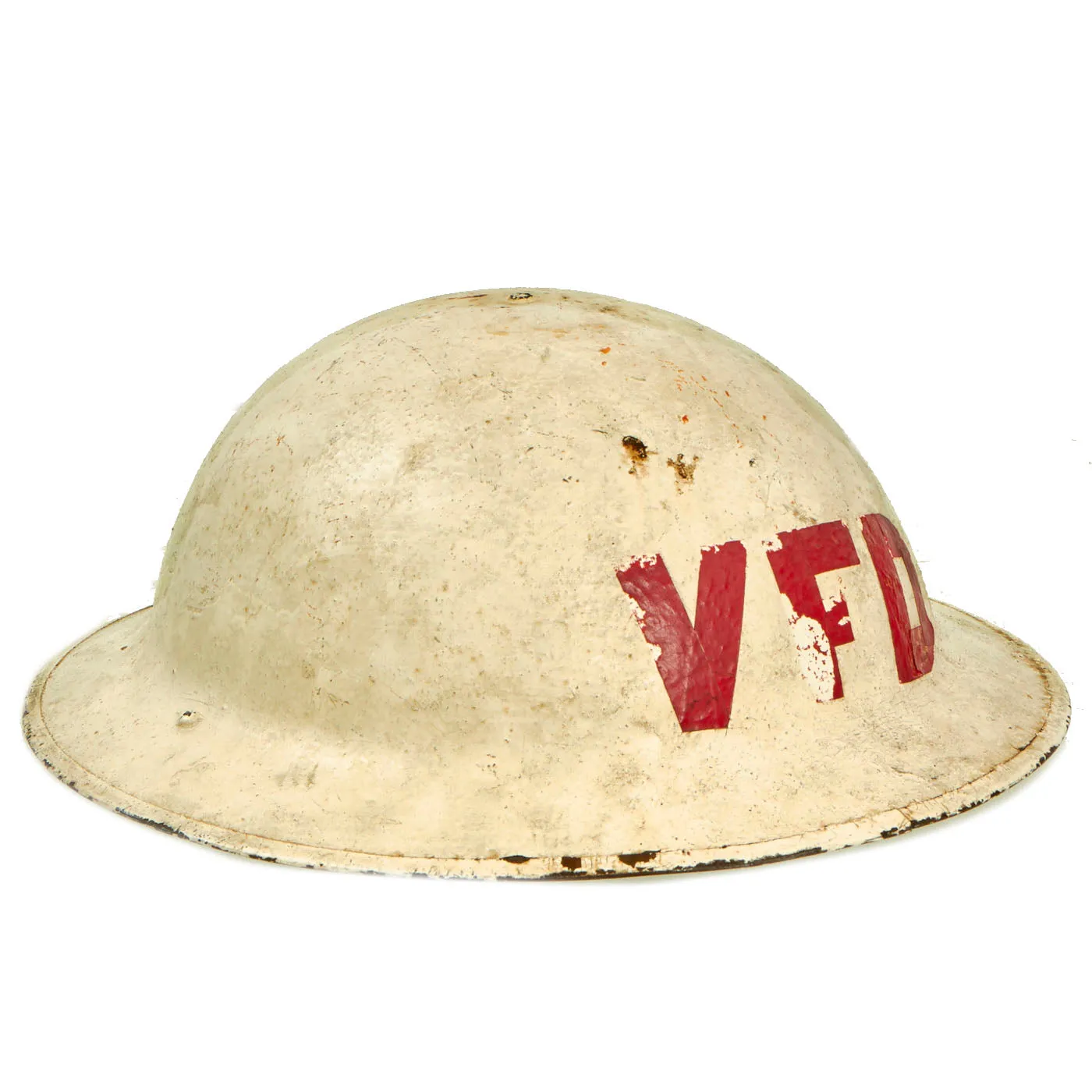 Original U.S. WWI Repurposed M-1917 Helmet For Volunteer Fire Department Use - Complete