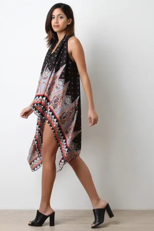 Paisley Flower Drape Vest