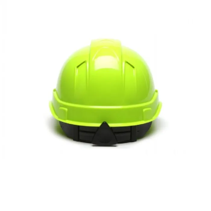 Pyramex HP44131V Ridgeline Full Brim Vented 4 Point Ratchet Hard Hat, Hi Vis Lime, 1 Each