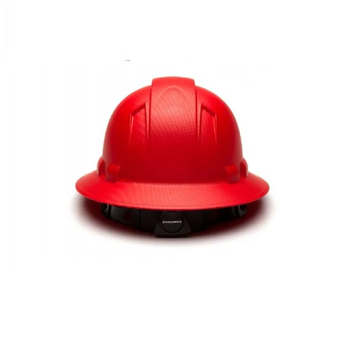 Pyramex Ridgeline HP54121 4 Point Standard Ratchet Full Brim Hard Hat Matte Red with Graphite Pattern, One Size, 1 Each