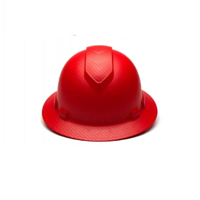 Pyramex Ridgeline HP54121 4 Point Standard Ratchet Full Brim Hard Hat Matte Red with Graphite Pattern, One Size, 1 Each