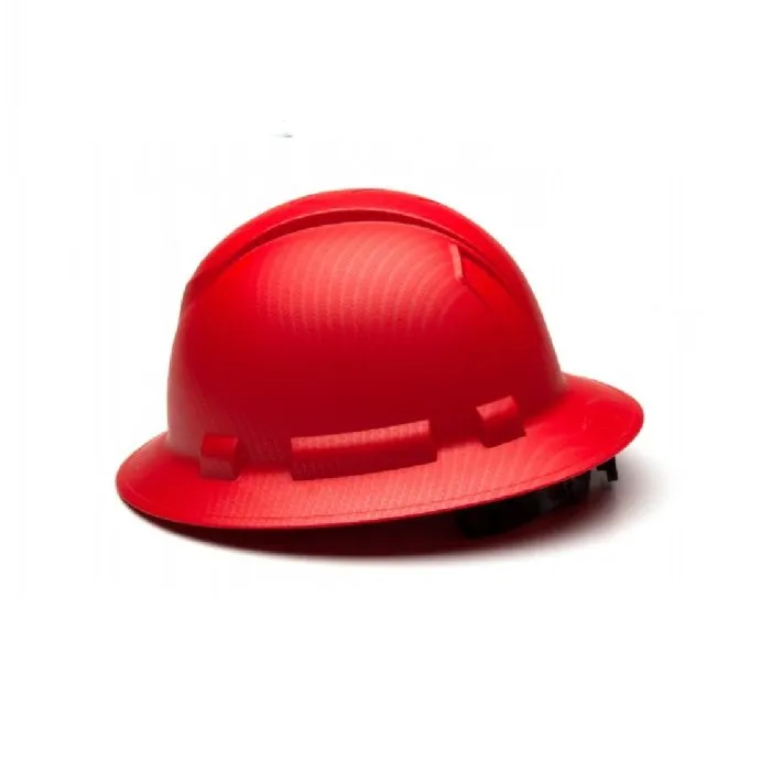 Pyramex Ridgeline HP54121 4 Point Standard Ratchet Full Brim Hard Hat Matte Red with Graphite Pattern, One Size, 1 Each