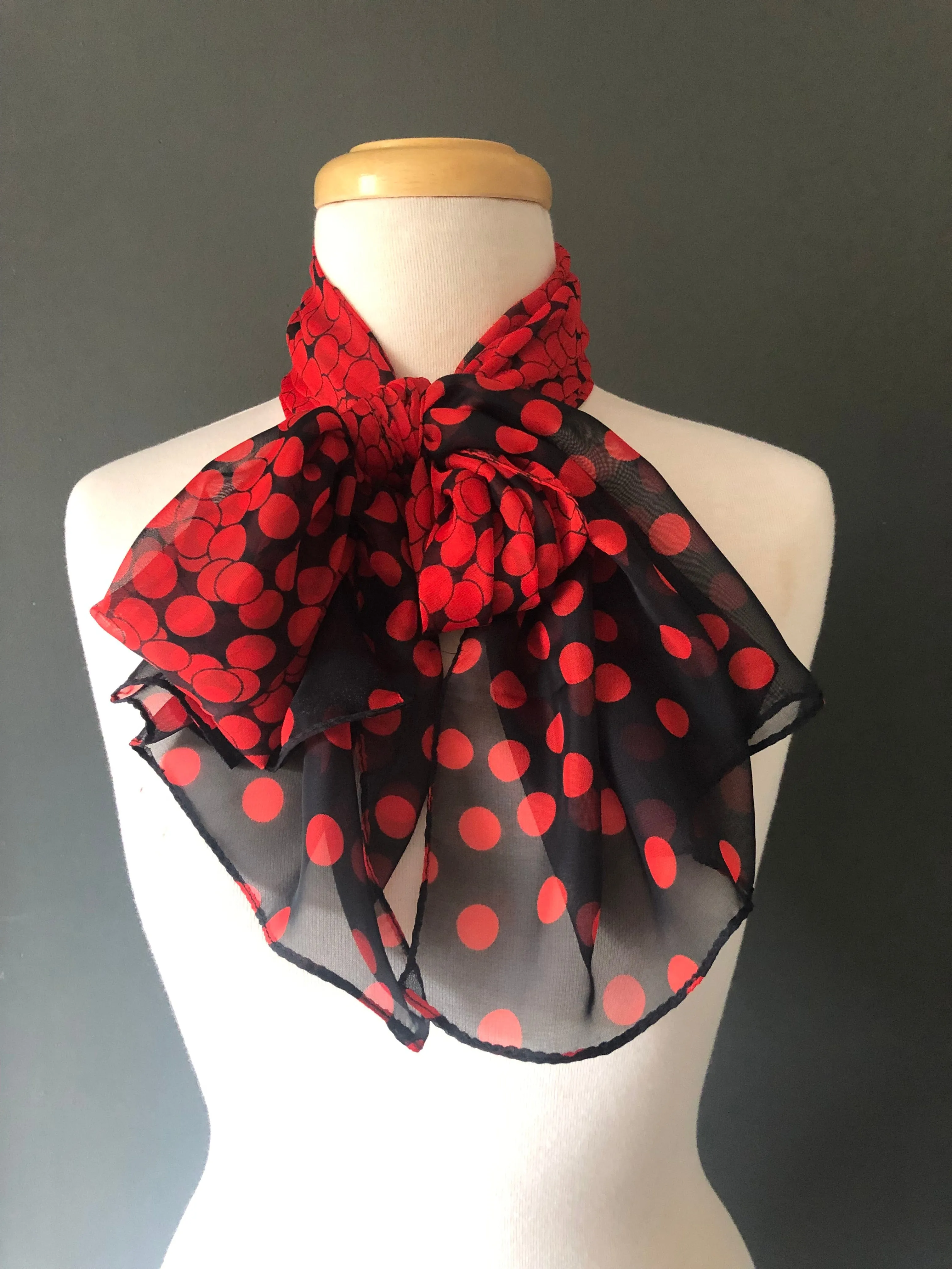 Red Dot Scarf On Black