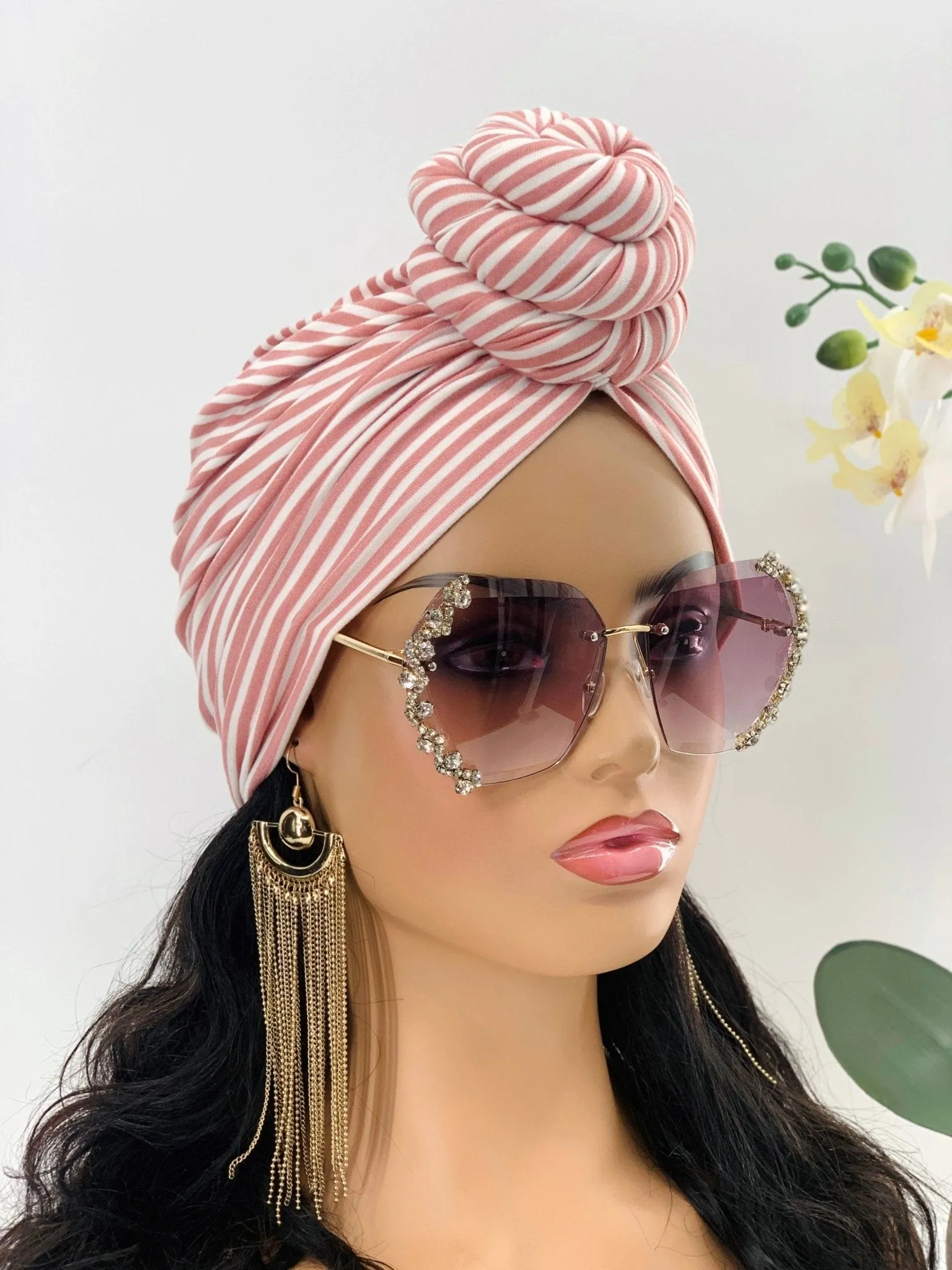 Ronke Stripe Pre-Tied Turban