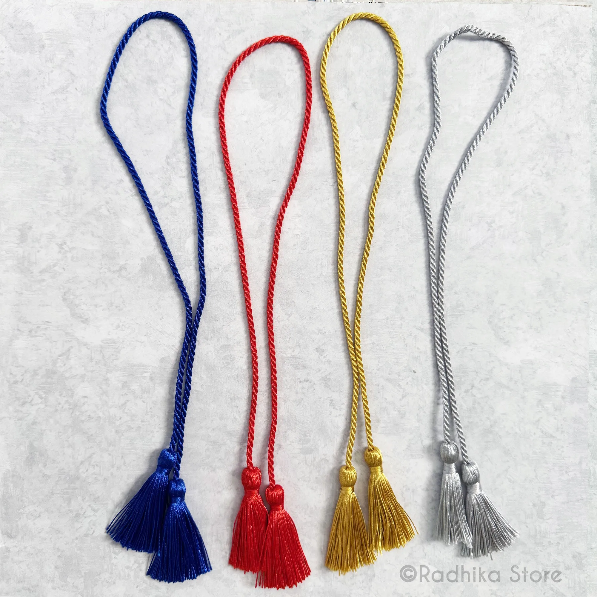 Rope Tassels-Blue-Red-Gold-Silver-Choose Color