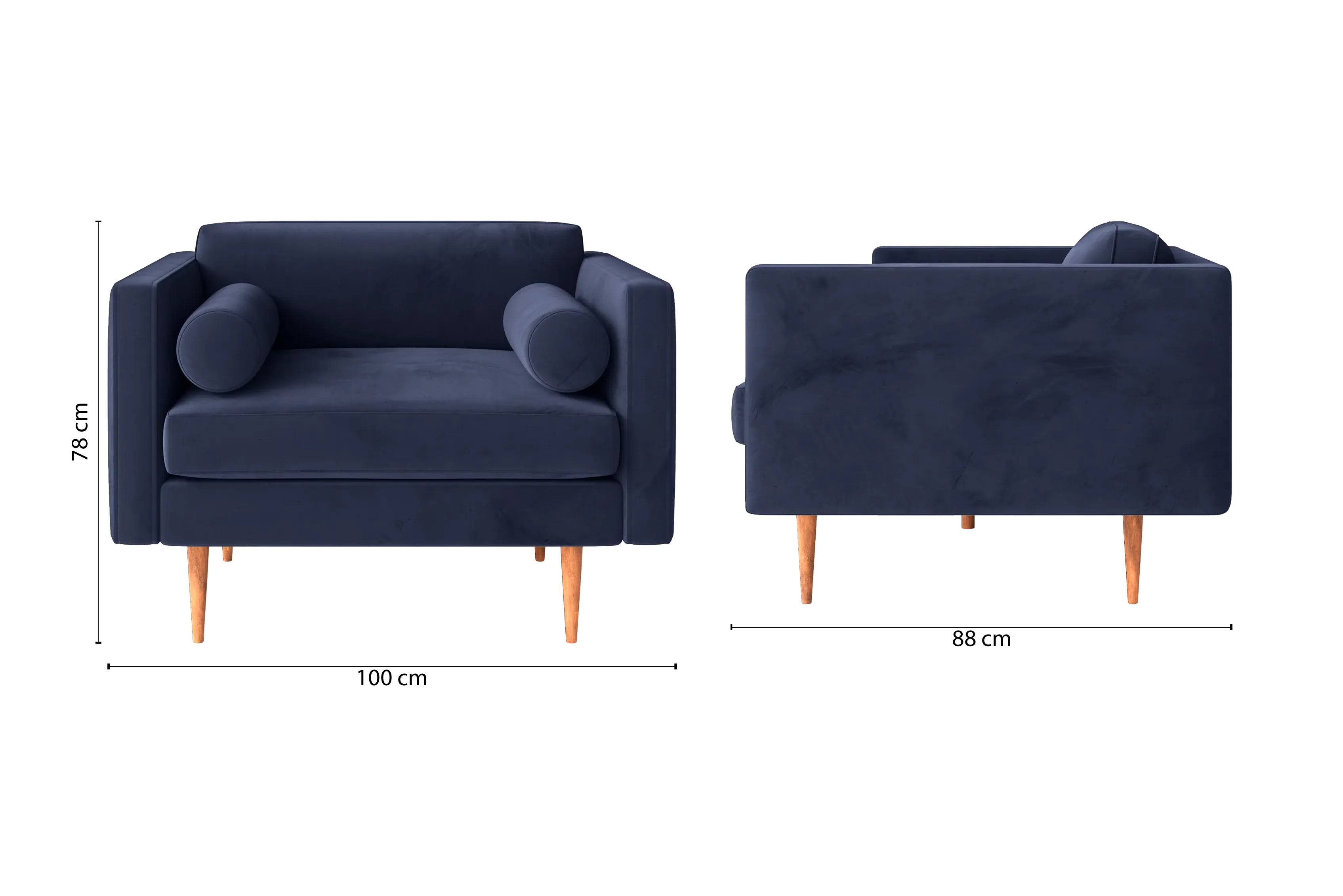 Salerno Armchair Dark Blue Velvet