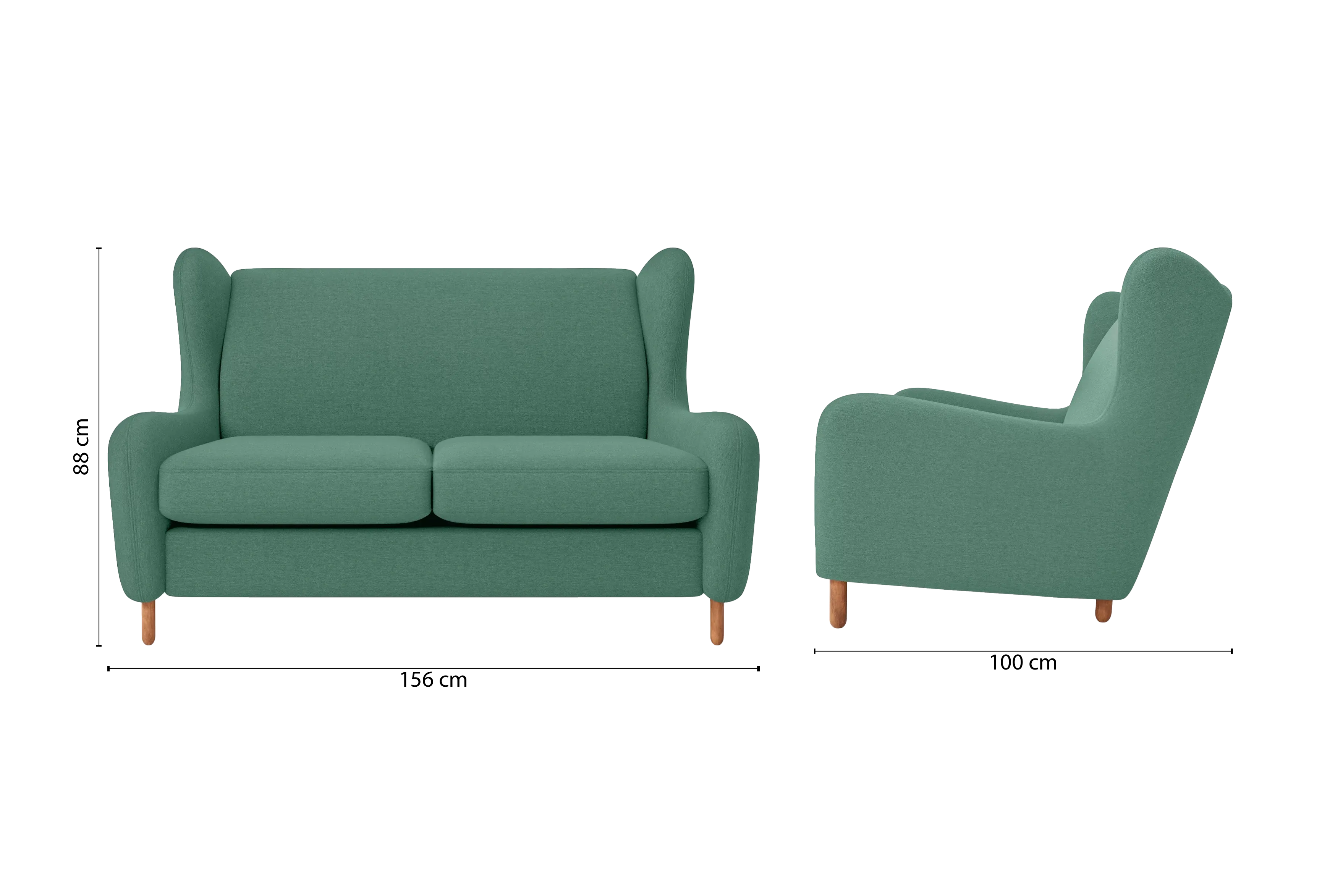 Sassari 2 Seater Sofa Mint Green Linen Fabric