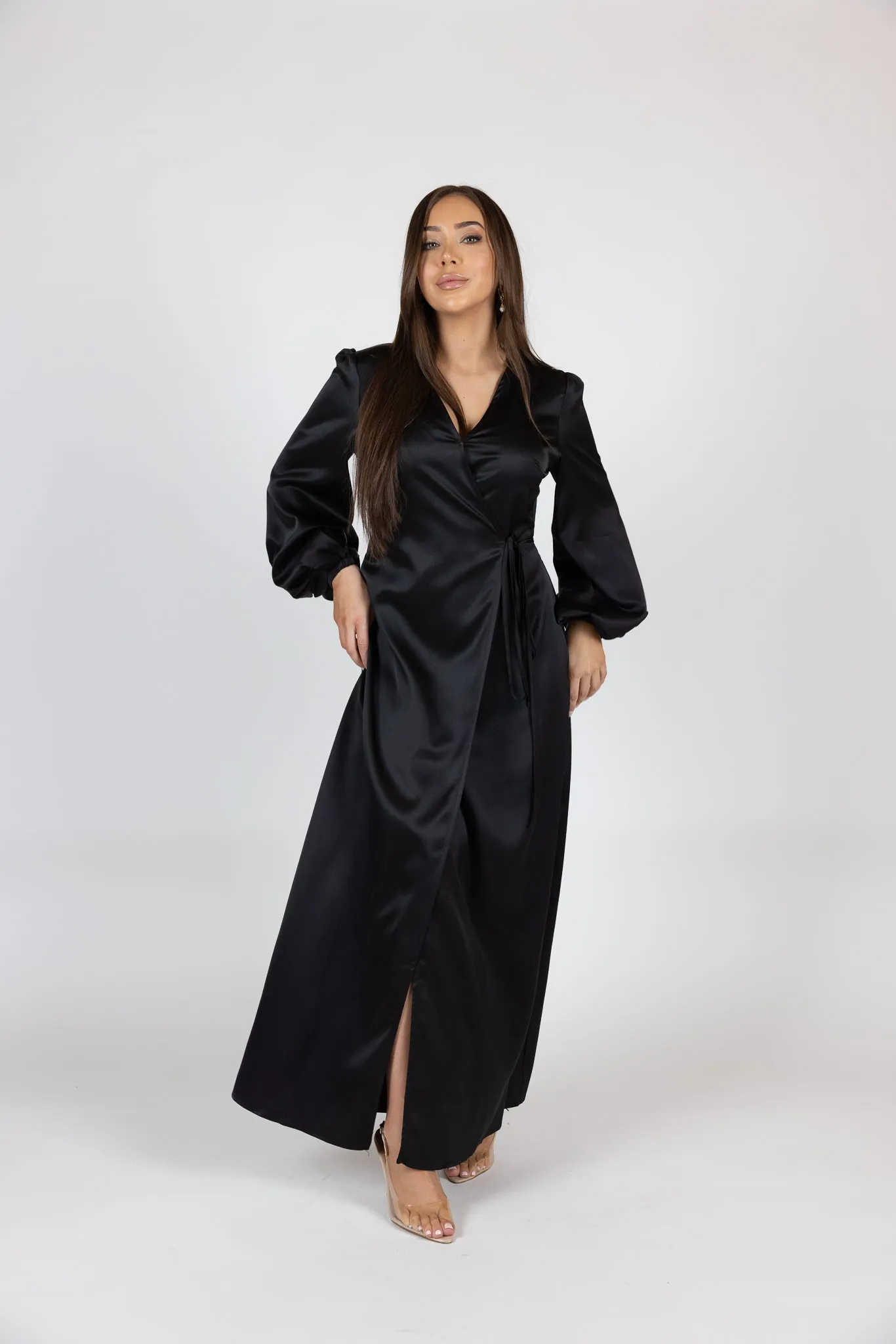 Satin Love Wrap Dress