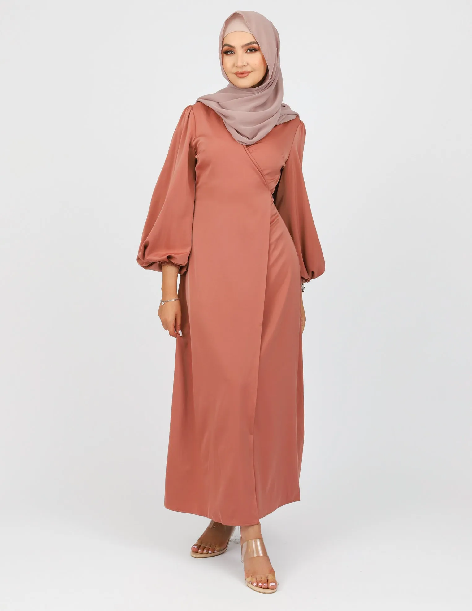 Satin Love Wrap Dress