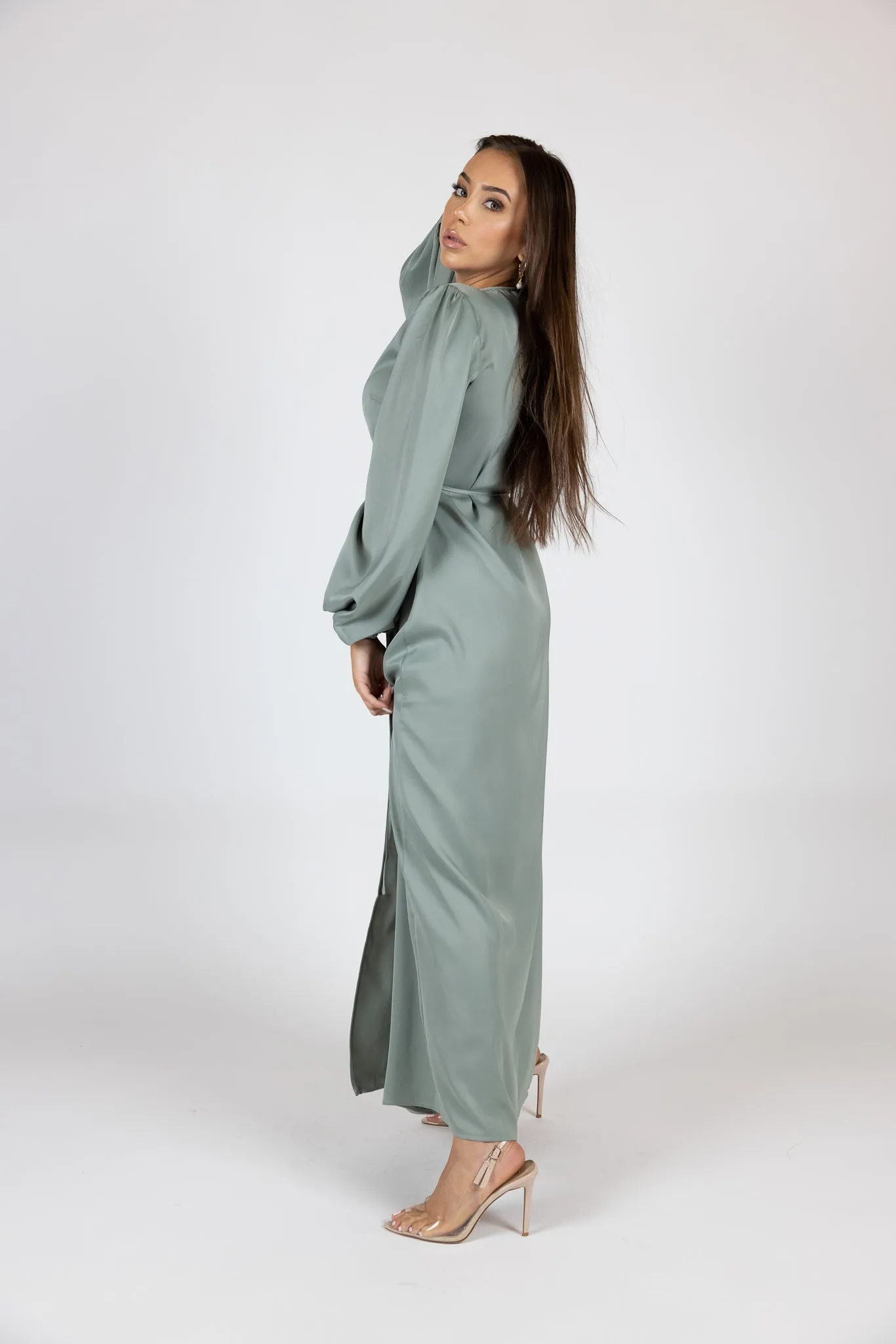 Satin Love Wrap Dress