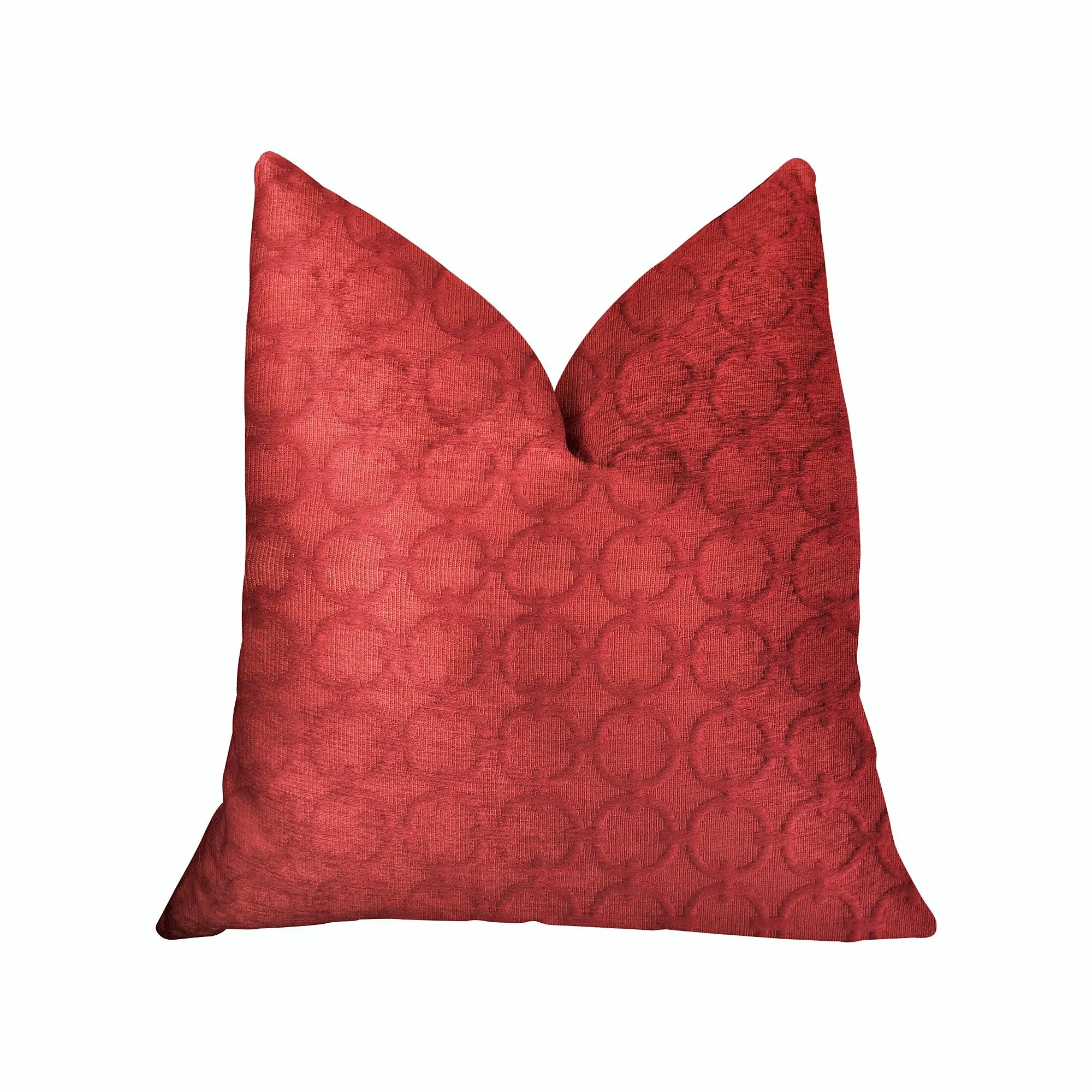 Scarlet Cercles Red Luxury Throw Pillow