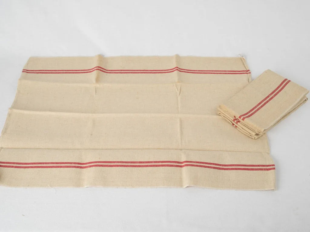 Set of Three Antique French kitchen towels