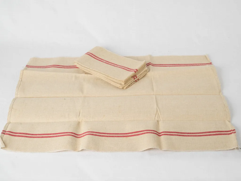 Set of Three Antique French kitchen towels