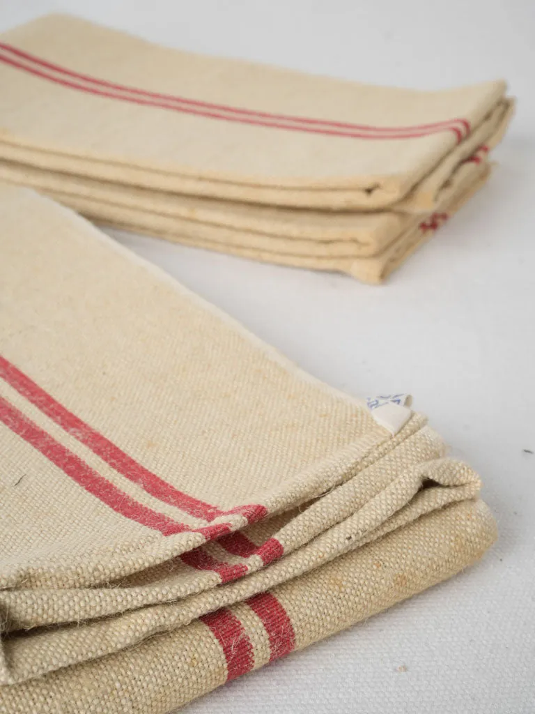 Set of Three Antique French kitchen towels