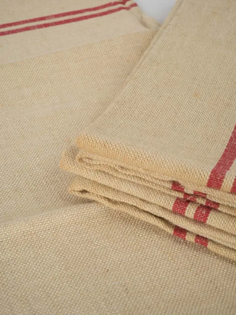 Set of Three Antique French kitchen towels