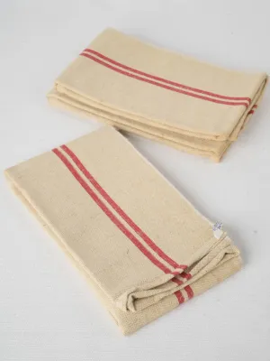 Set of Three Antique French kitchen towels