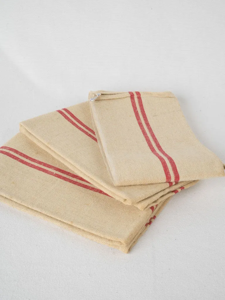 Set of Three Antique French kitchen towels