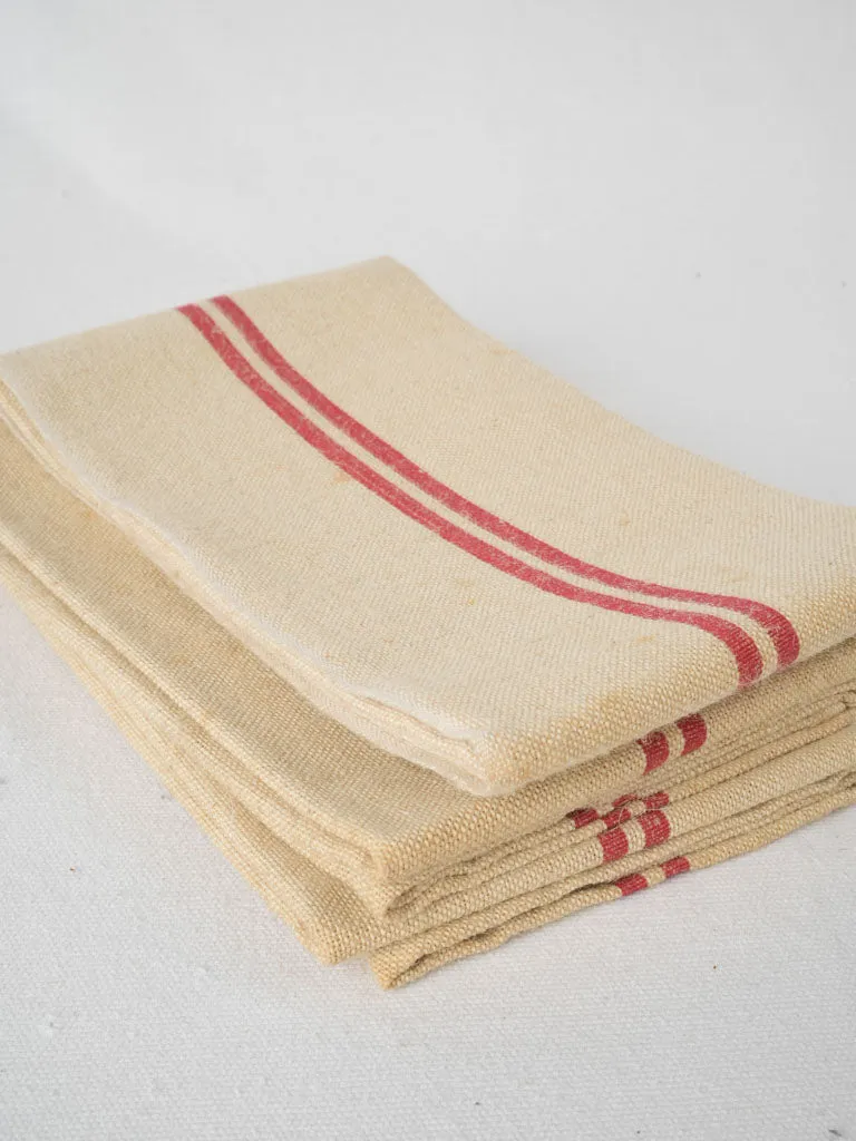 Set of Three Antique French kitchen towels