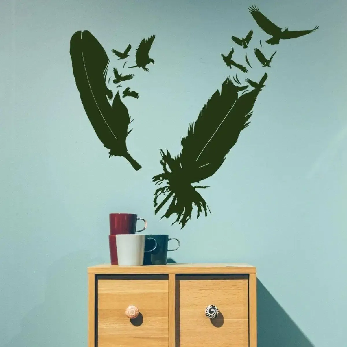 Stylish Bird Design Wall Sticker - Modern Wall Art, Avian Decals