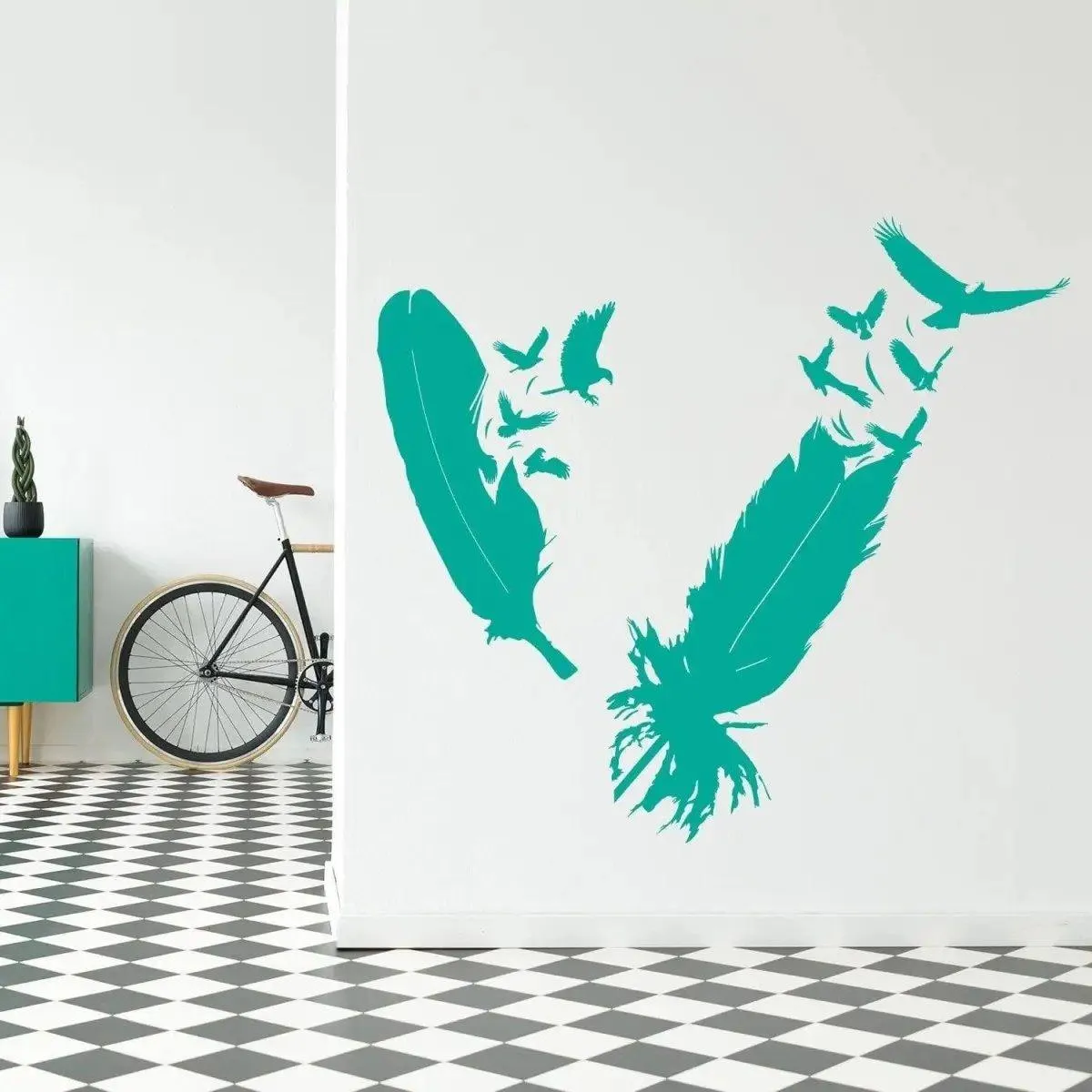 Stylish Bird Design Wall Sticker - Modern Wall Art, Avian Decals