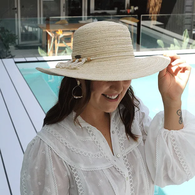 Sundaise Elena Wide Brim Hat - Natural