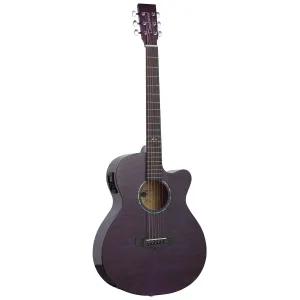 Tanglewood TA4-CEPU Azure SuperFolk C/E Quilted Ash Foxglove Purple Gloss