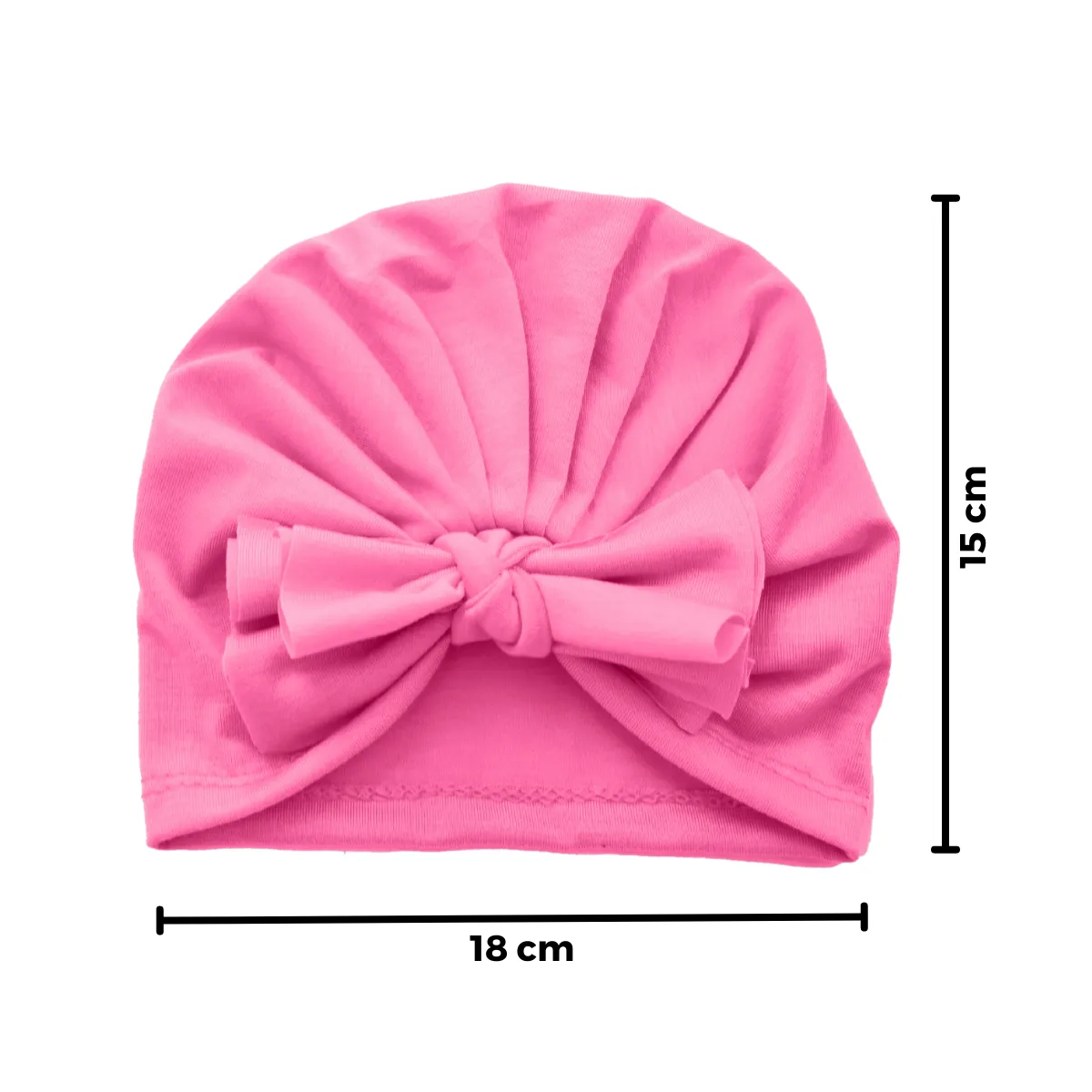 THE LITTLE LOOKERS Unisex Soft Hosiery Turban Bow Knot Cap, Baby Headwear | Suitable for 3 to 18 Months Baby