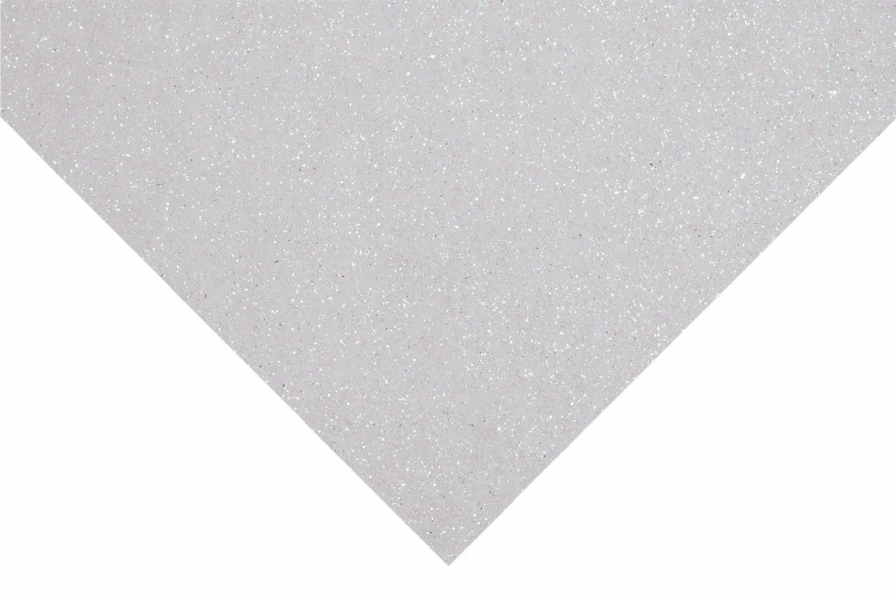 Trimits Glitter Felt Sheets - White 30 x 23cm (Pack of 10)