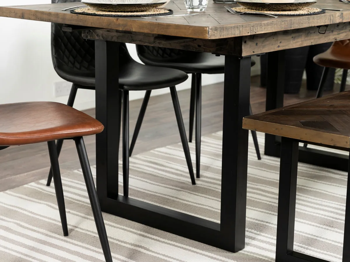 Tulsa Dark Extendable Dining Table (140cm - 180cm) & Bogart Dining Chairs