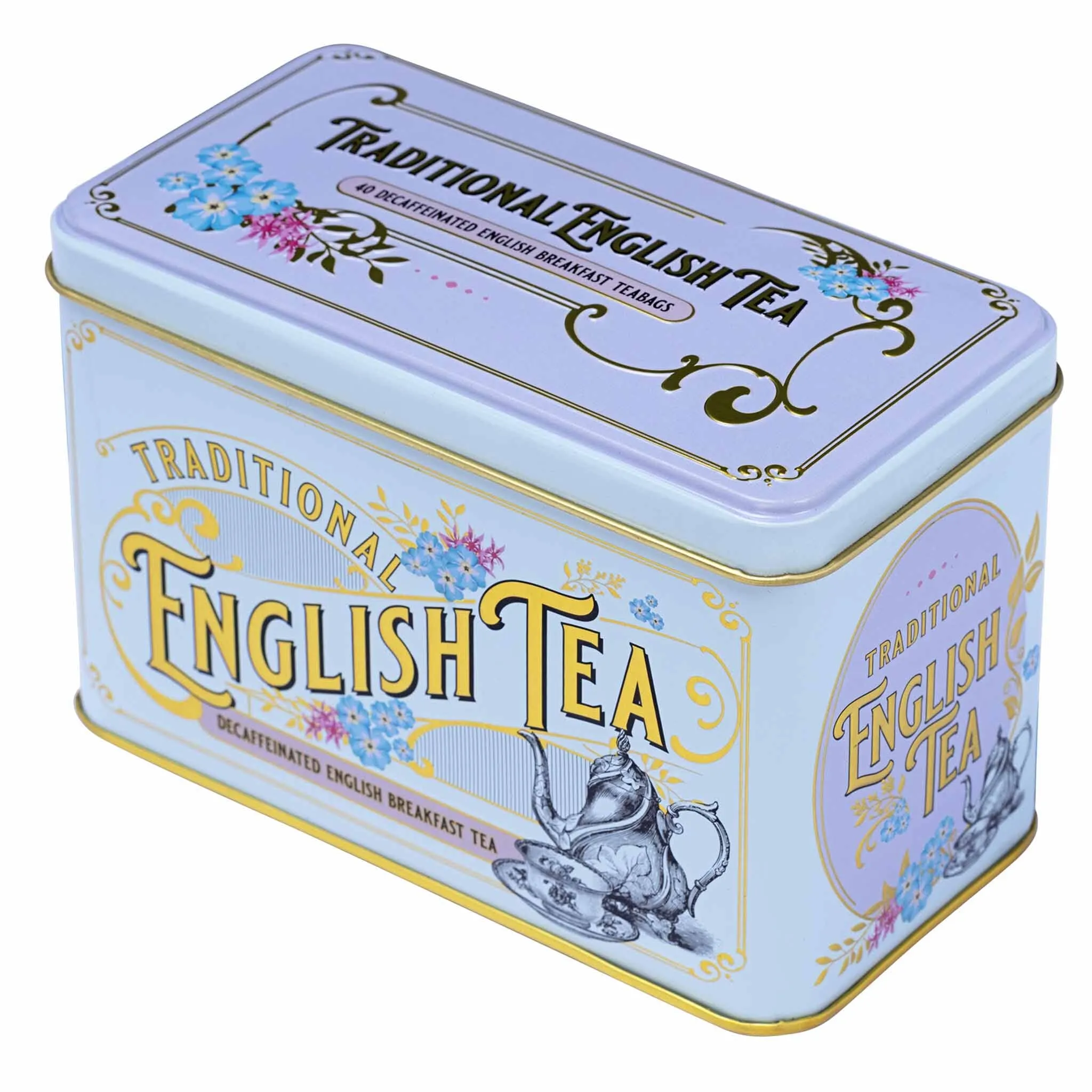 Vintage Victorian Classic Tea Tin - Powder Blue