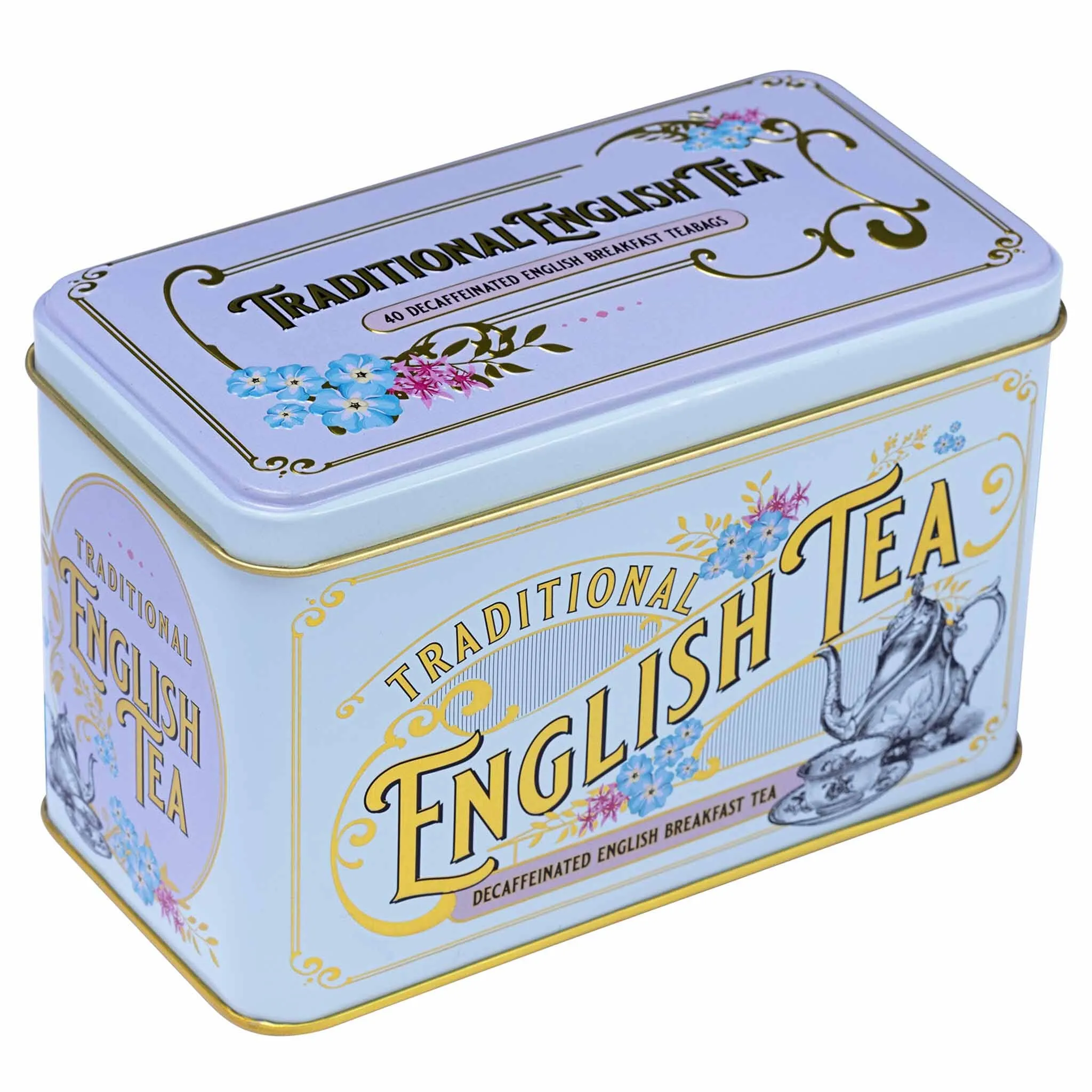 Vintage Victorian Classic Tea Tin - Powder Blue