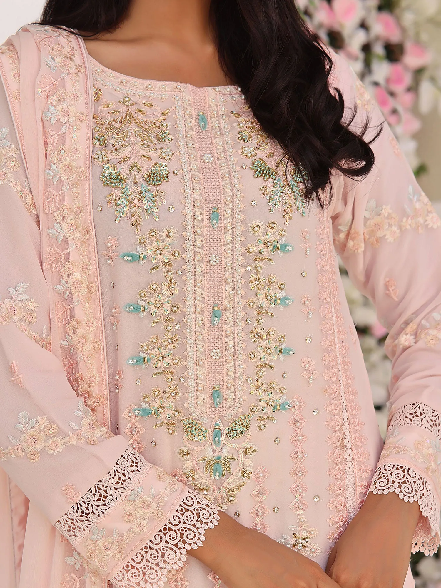 Wardah Uzair "Allure" Luxury Pret Embroidered Chiffon Suit - Drape