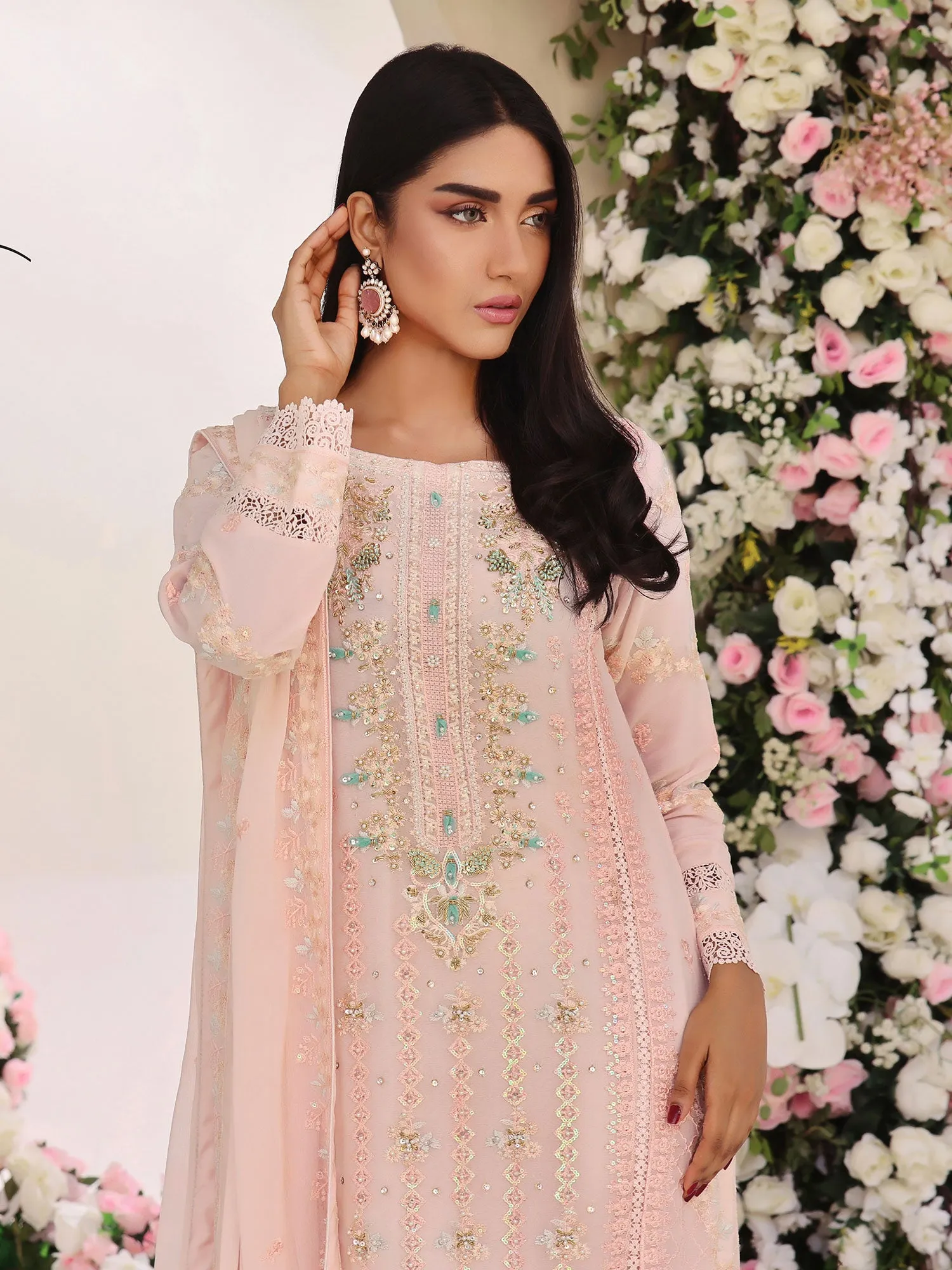 Wardah Uzair "Allure" Luxury Pret Embroidered Chiffon Suit - Drape