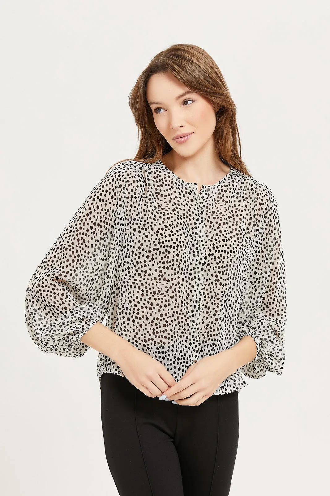 Women Assorted Printed Chiffon Blouse