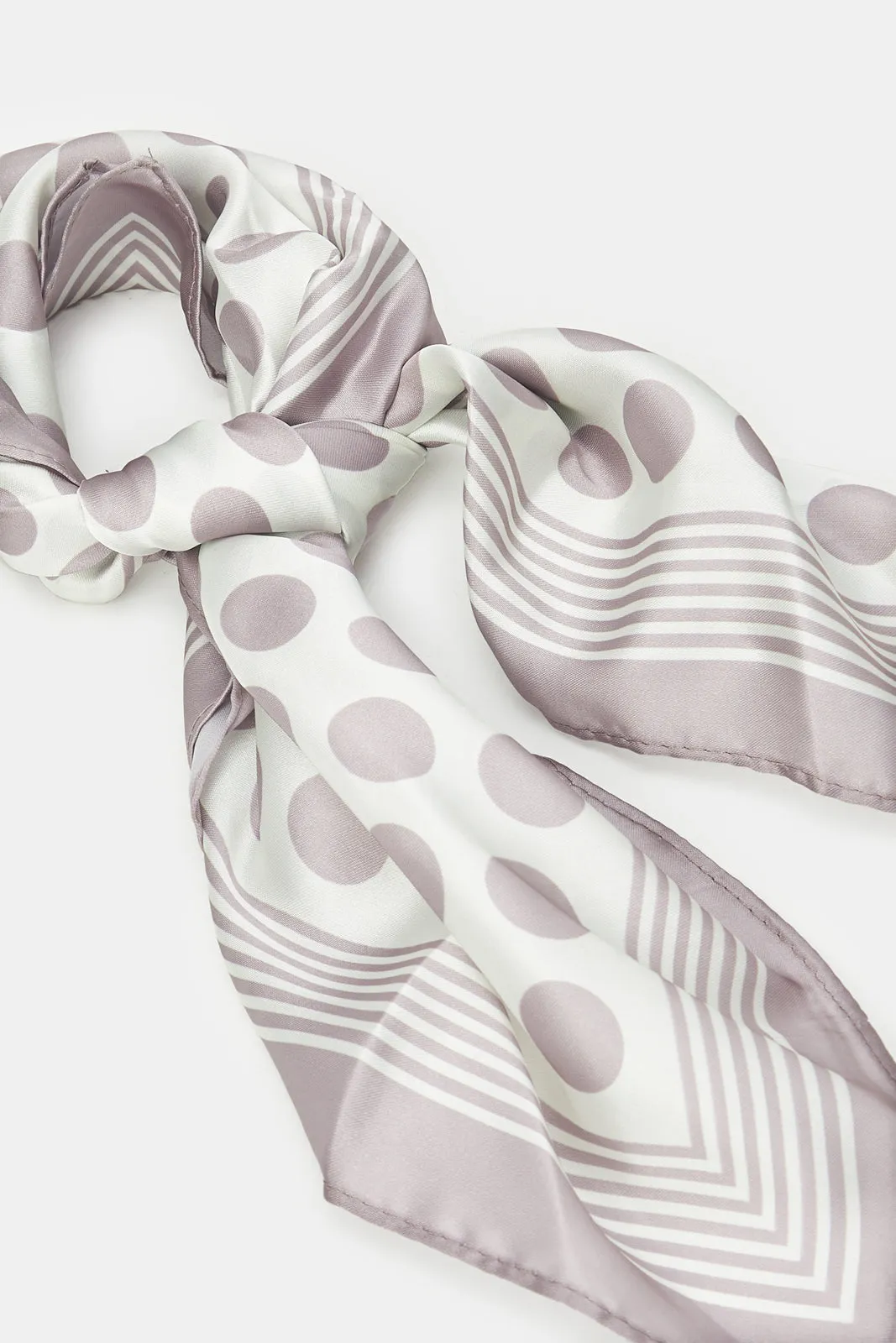 Women Beige And White Printed Scarf