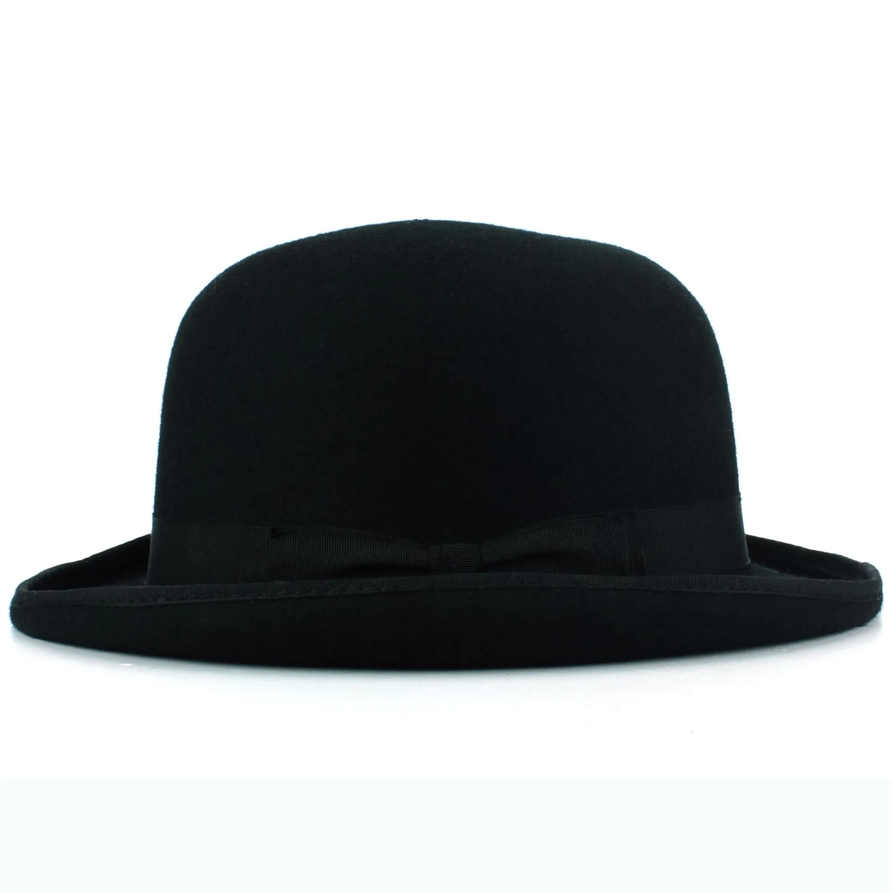 Wool Felt Bowler Derby Hat - Black