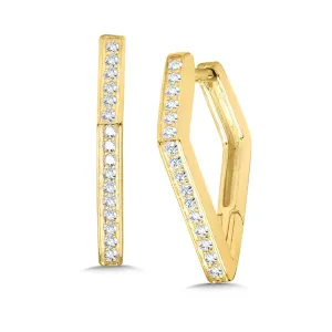 Yellow Gold Diamond Geometric Earrings